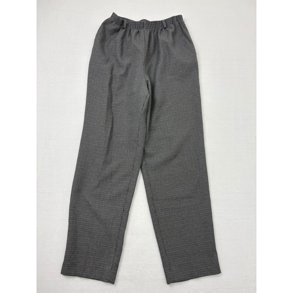 Alfred Dunner Pants - Alfred Dunner Women 14 Houndstooth Elastic Waist Dress Pants Made in USA Vintage